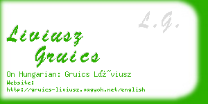 liviusz gruics business card